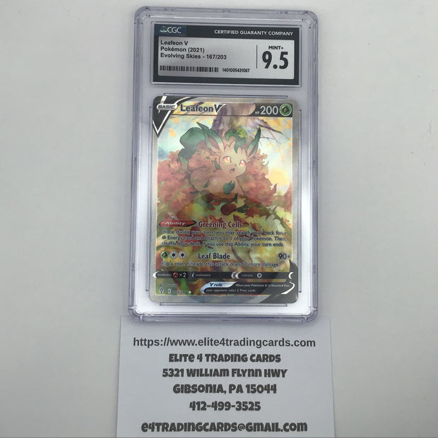 Leafeon V #167 Pokemon Evolving Skies (CGC 9.5)