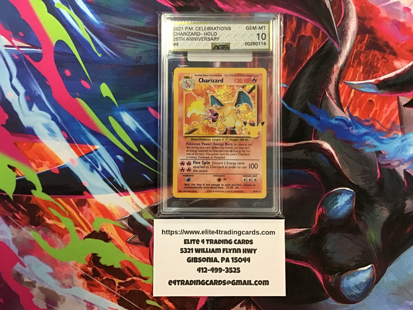Charizard #4 Pokemon Celebrations (AGS 10)