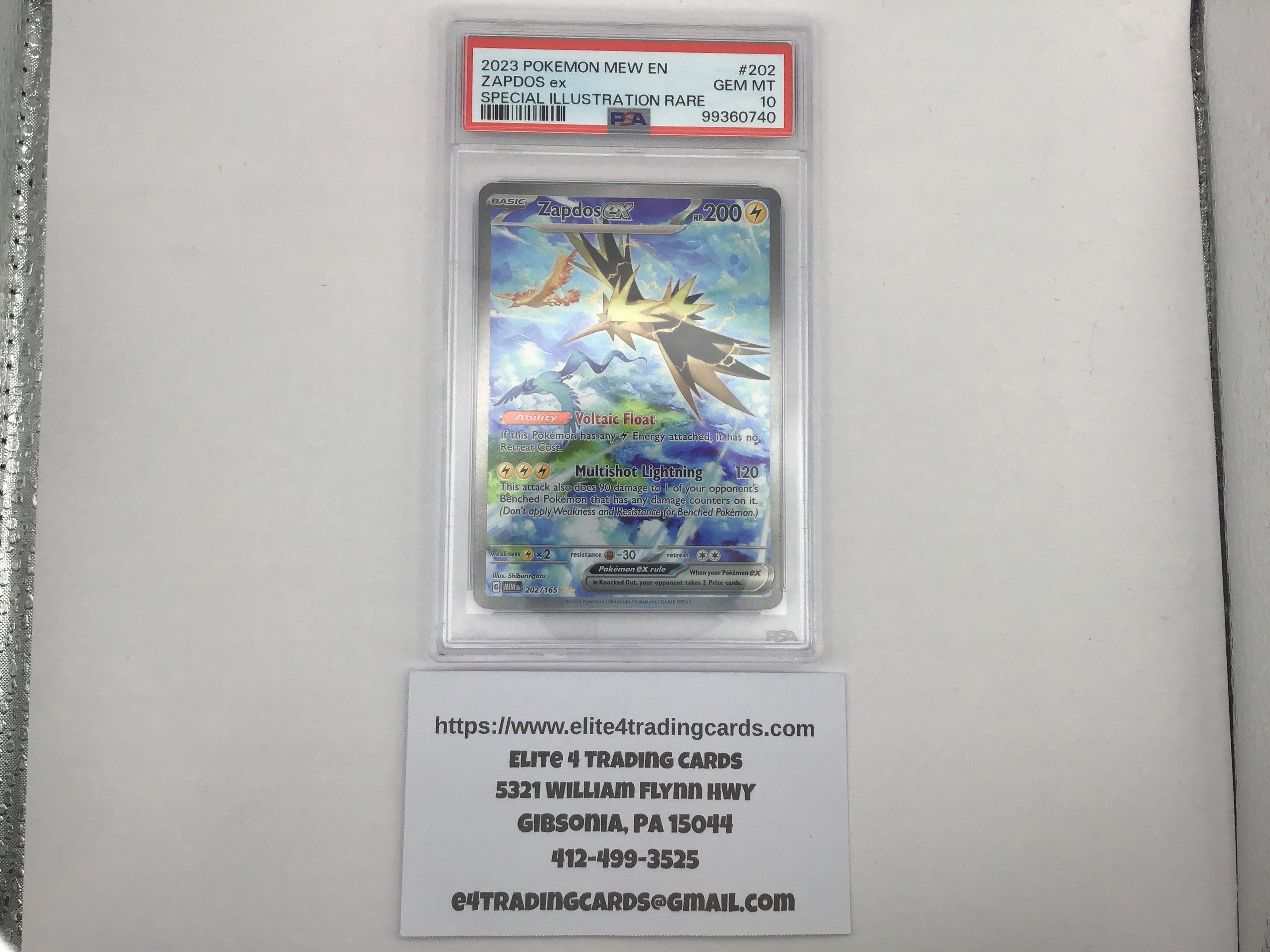Zapdos ex #202 Pokemon Scarlet & Violet 151 (PSA 10)