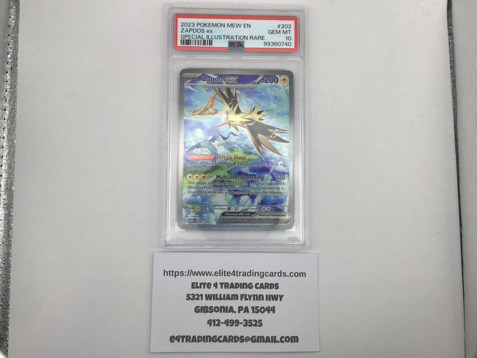 Zapdos ex #202 Pokemon Scarlet & Violet 151 (PSA 10)