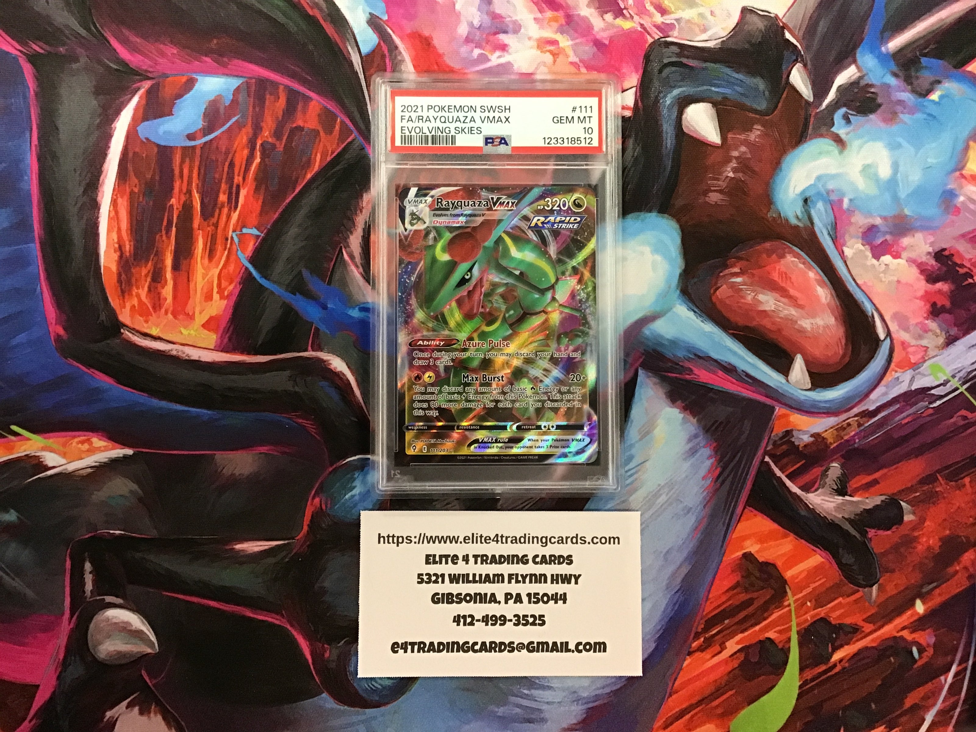 Rayquaza VMAX #111 Pokemon Evolving Skies (PSA 10)