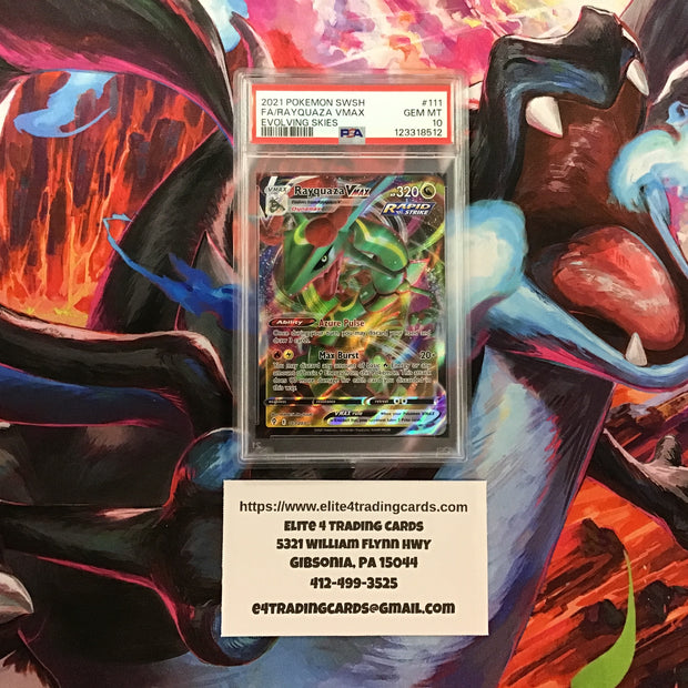 Rayquaza VMAX #111 Pokemon Evolving Skies (PSA 10)