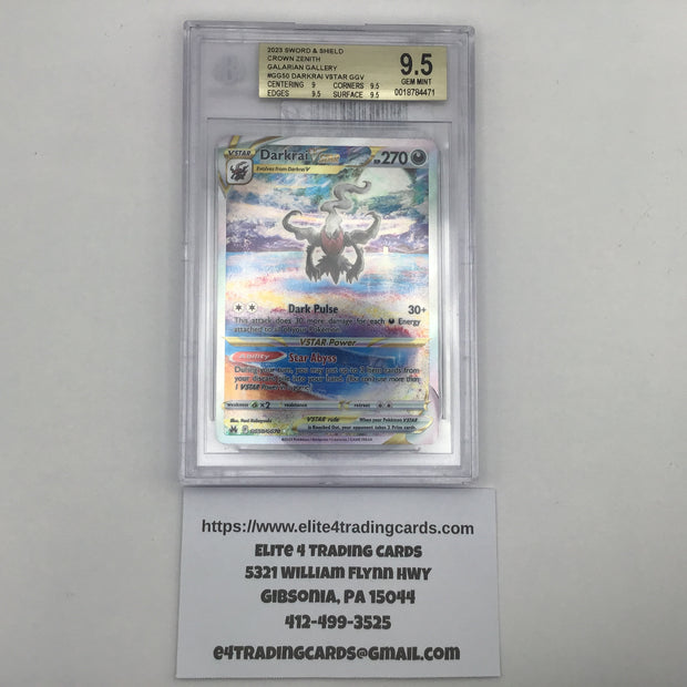 Darkrai VStar #GG50 Pokemon Crown Zenith (BECKETT 9.5)