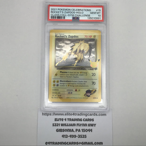 Rocket's Zapdos #15 Pokemon Celebrations (PSA 10)