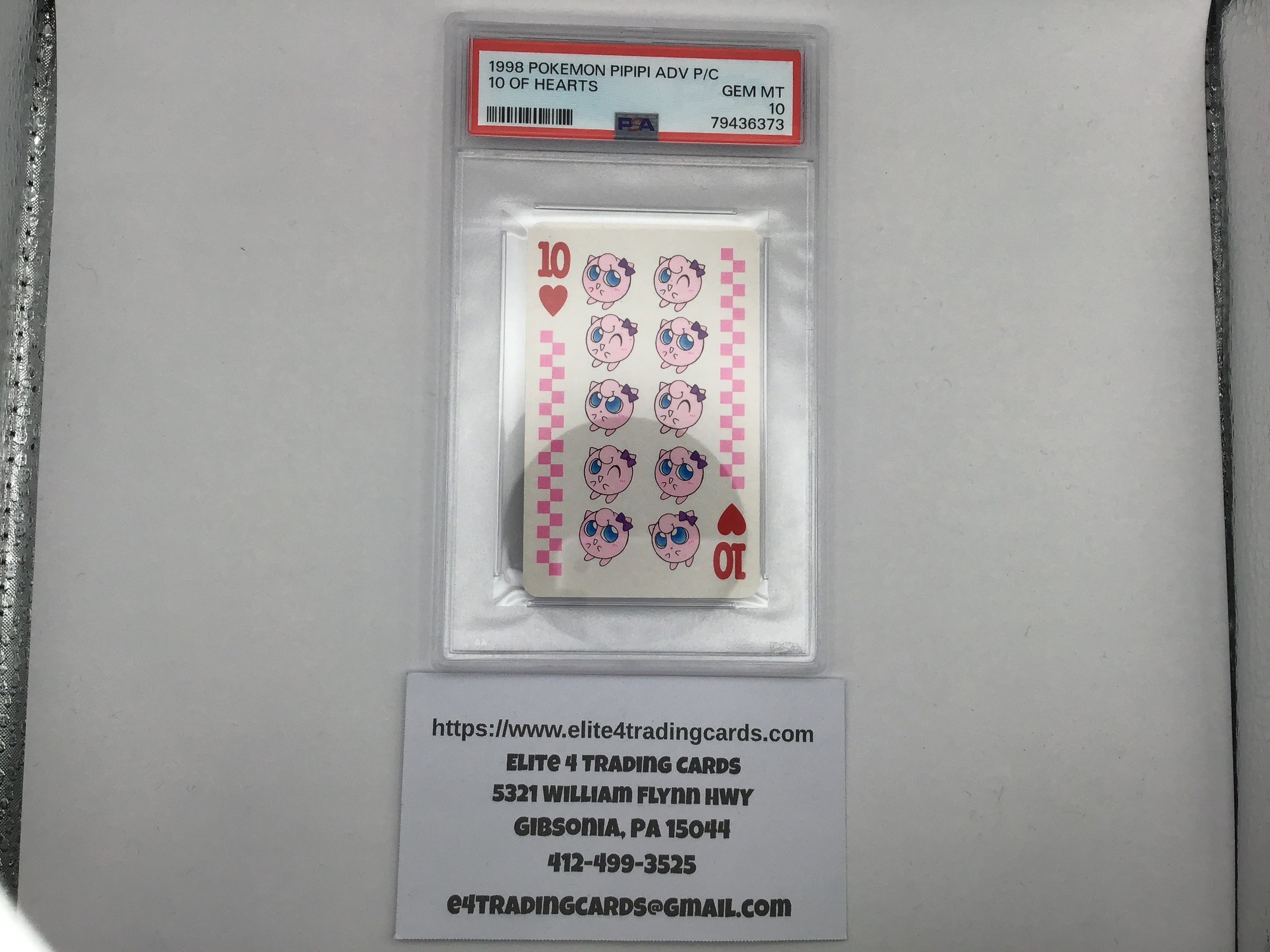 1998 POKEMON PIPIPI ADVENTURE PLAYING CARDS 10 OF HEARTS (PSA 10)