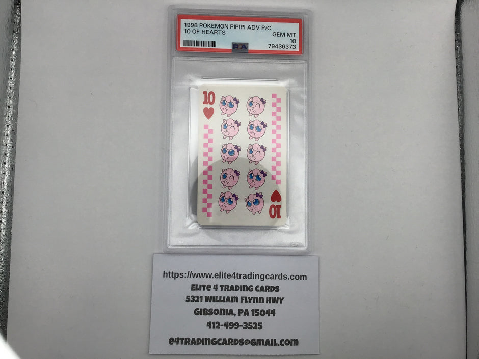 1998 POKEMON PIPIPI ADVENTURE PLAYING CARDS 10 OF HEARTS (PSA 10)