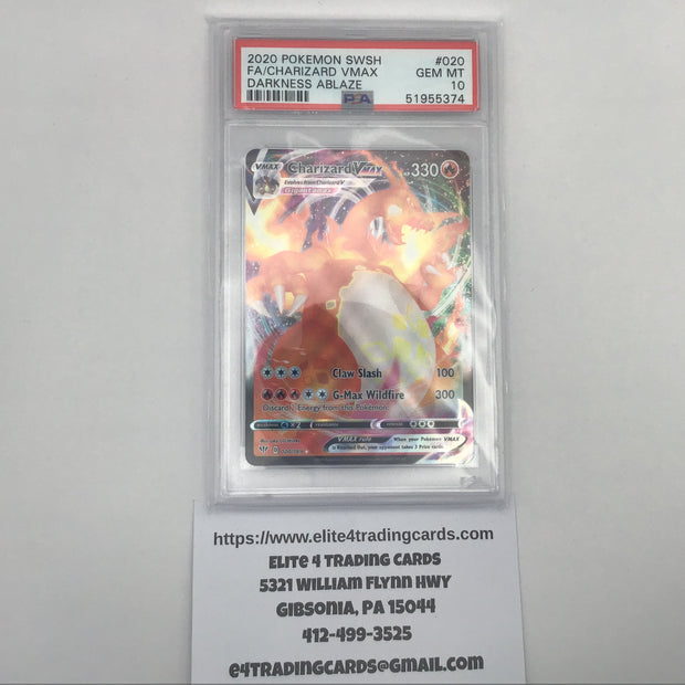Charizard VMAX #20 Pokemon Darkness Ablaze (PSA 10)