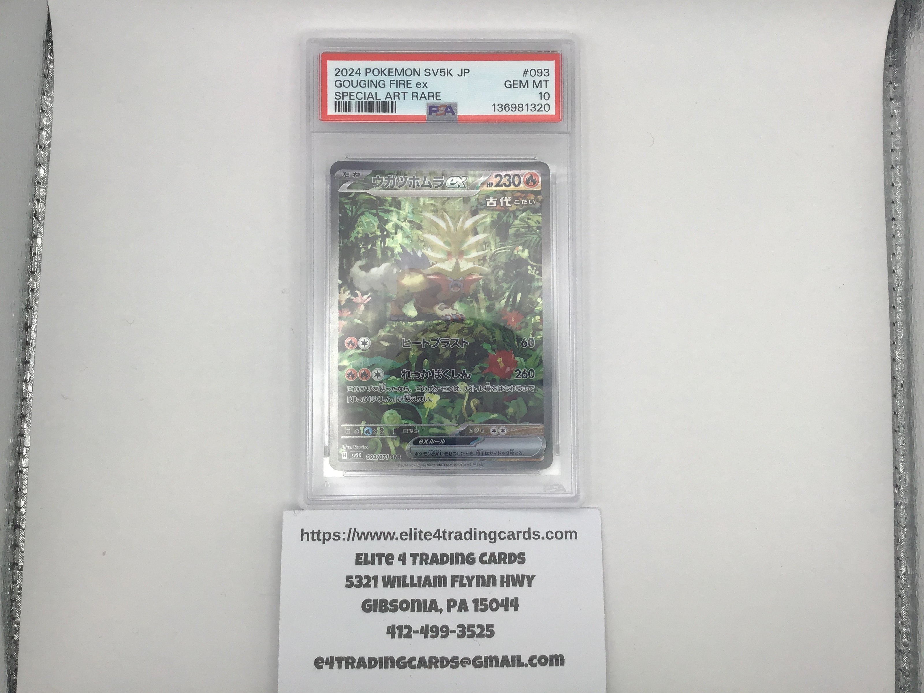Gouging Fire ex #93 Pokemon Japanese Wild Force (PSA 10)