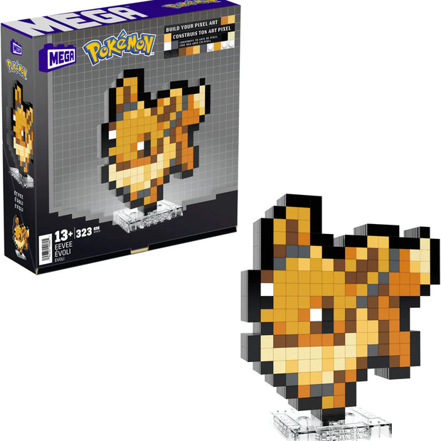 MEGA BLOKS Pokemon Eevee, Pixel Art, 323 Piece Building Toy Set