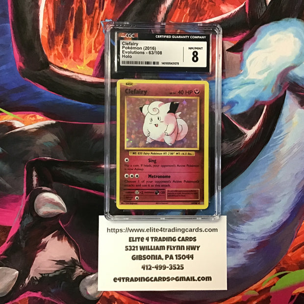 Clefairy #63 Pokemon Evolutions (CGC 8)