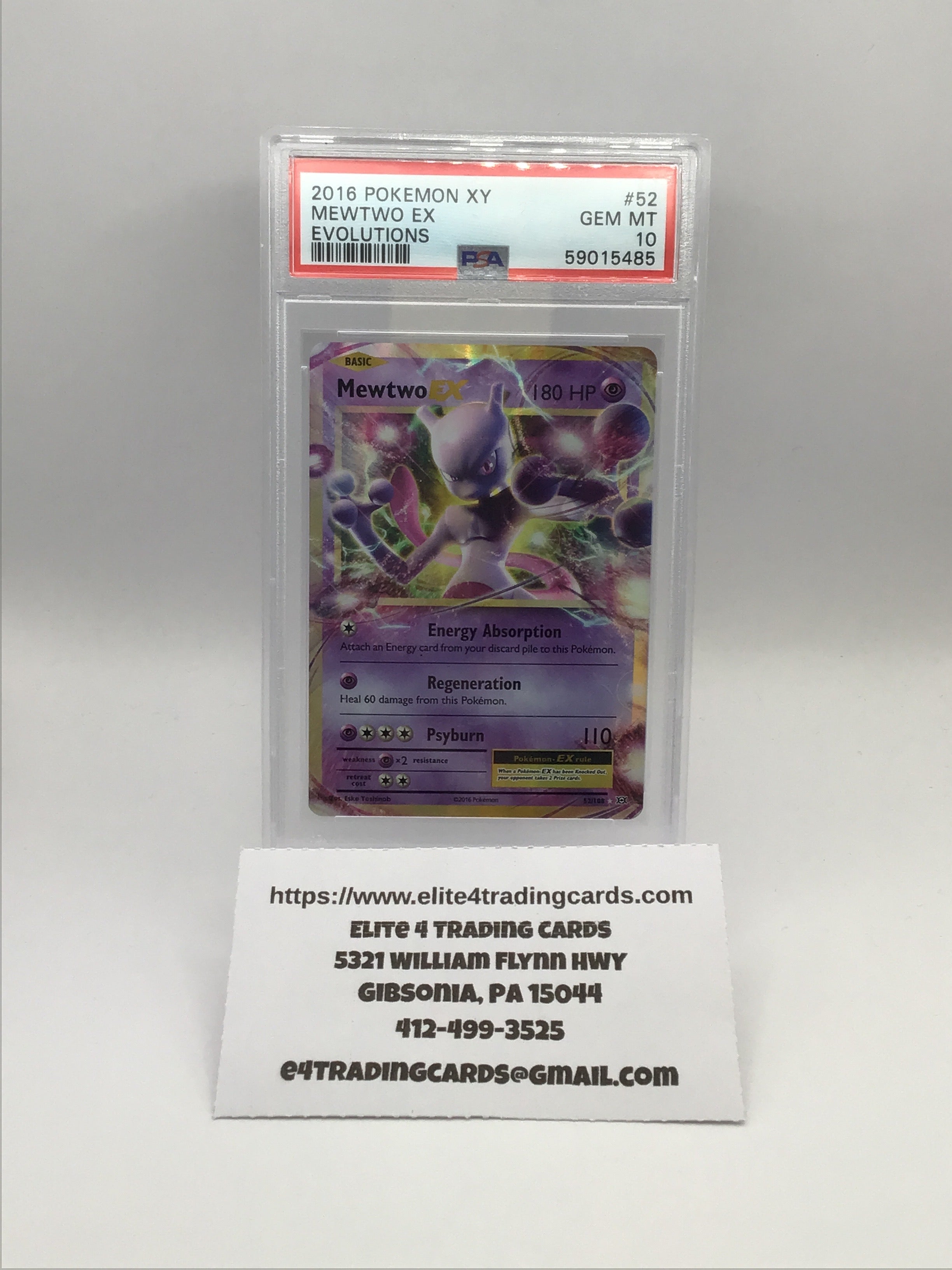 Mewtwo EX #52 Pokemon Evolutions (PSA 10)