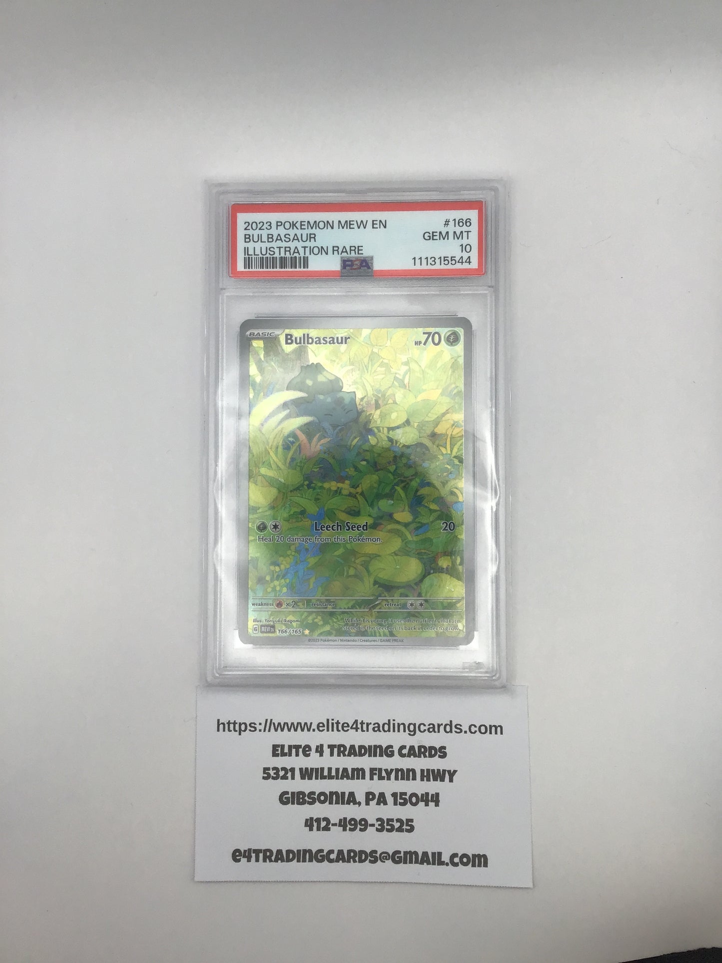 Bulbasaur #166 Pokemon Scarlet & Violet 151 (PSA 10)