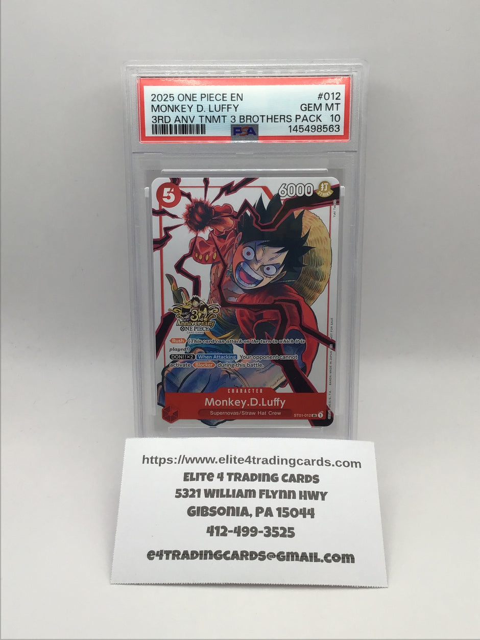 Monkey.D.Luffy [3rd Anniversary] ST01-012 (PSA 10)