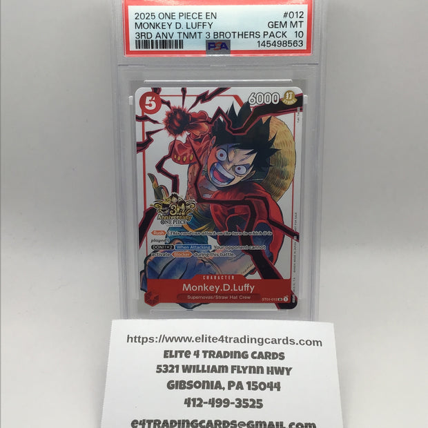 Monkey.D.Luffy [3rd Anniversary] ST01-012 (PSA 10)
