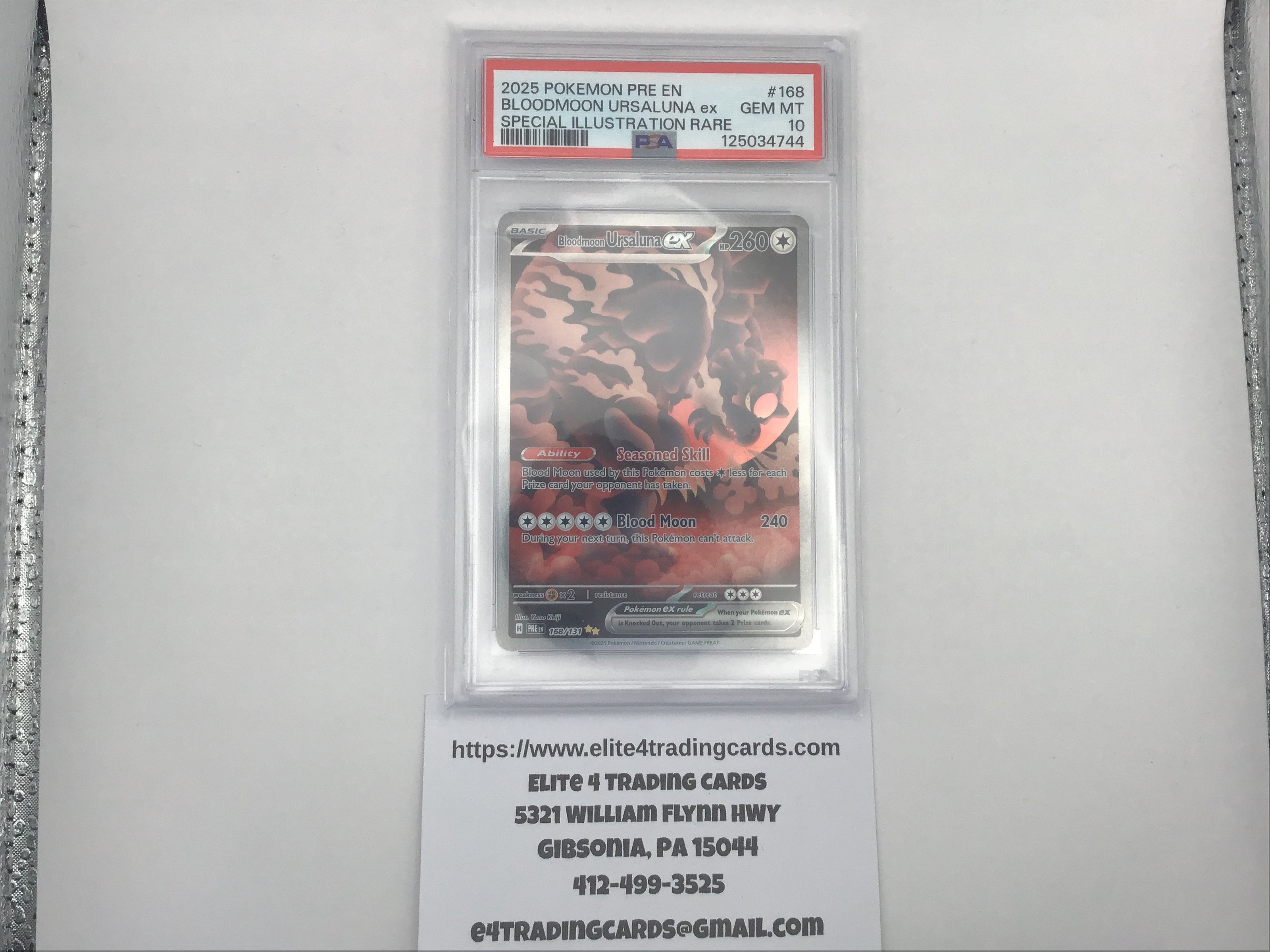 Bloodmoon Ursaluna ex #168 Pokemon Prismatic Evolutions (PSA 10)