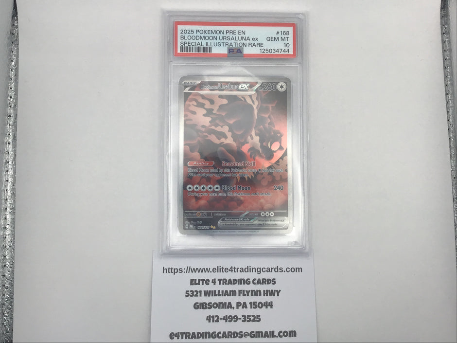 Bloodmoon Ursaluna ex #168 Pokemon Prismatic Evolutions (PSA 10)