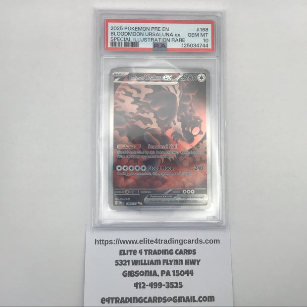 Bloodmoon Ursaluna ex #168 Pokemon Prismatic Evolutions (PSA 10)