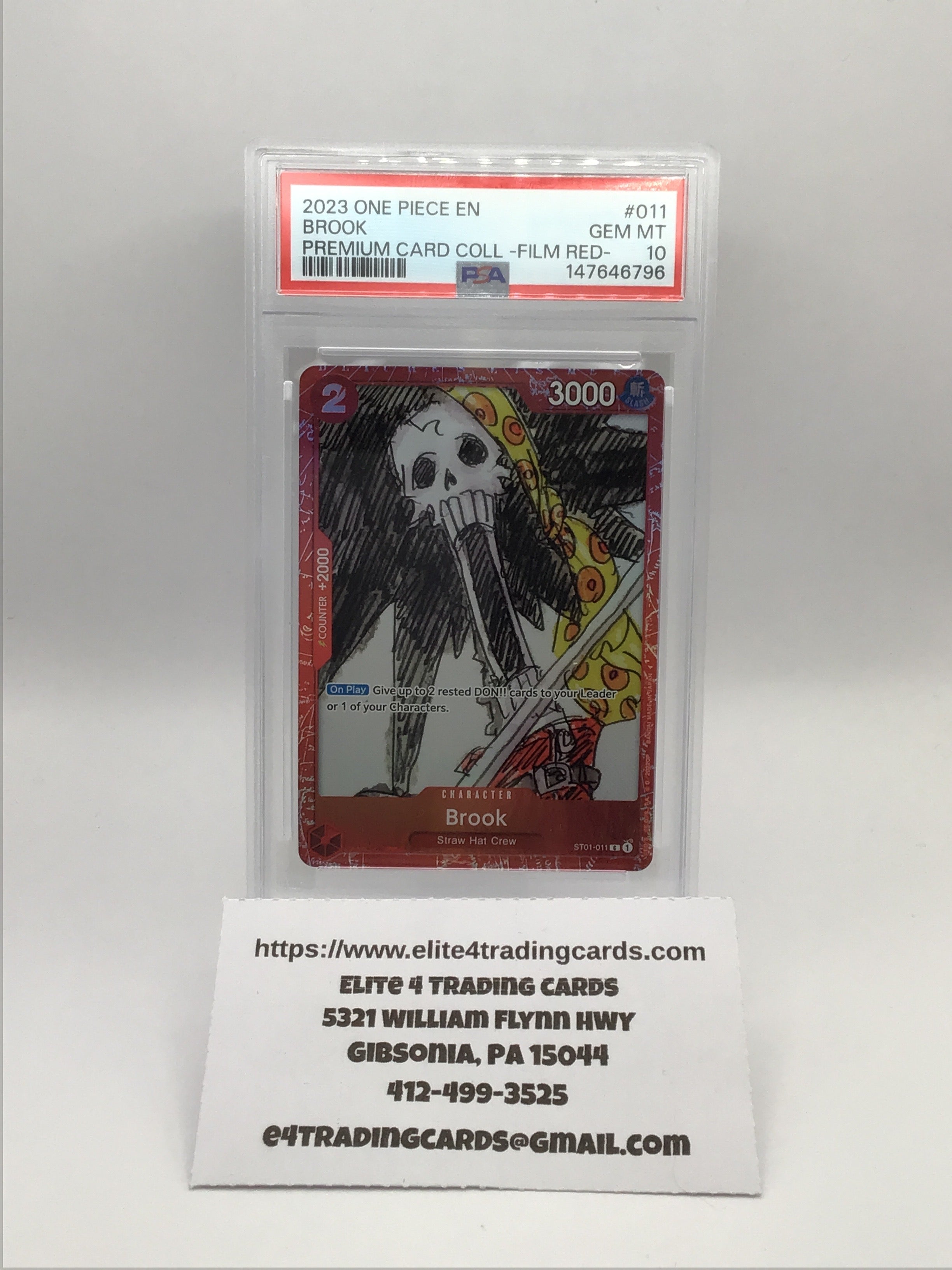 Brook [Red] ST01-011 One Piece Starter Deck 1: Straw Hat Crew (PSA 10)