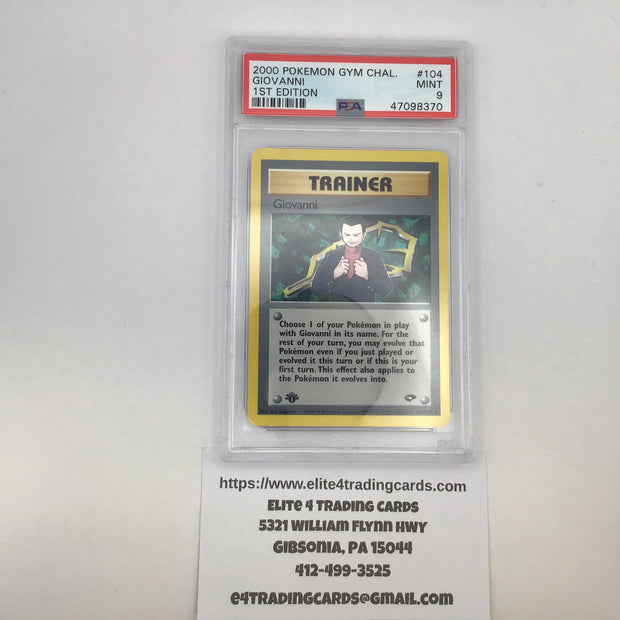 Giovanni [1st Edition] #18 Pokemon Gym Challenge (PSA 9)