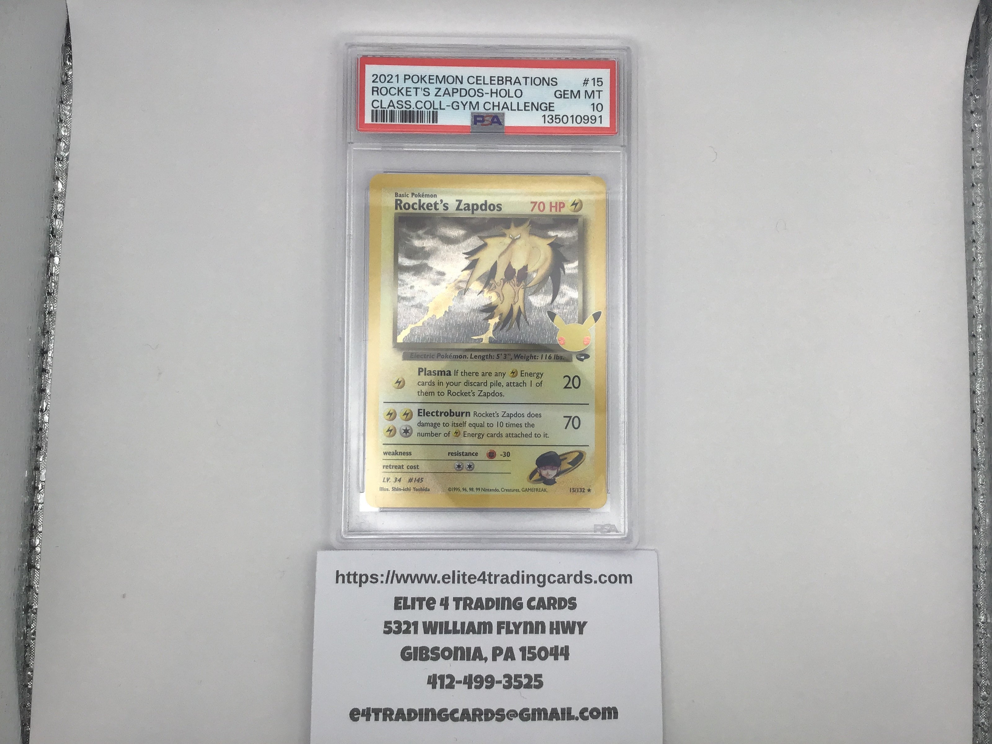 Rocket's Zapdos #15 Pokemon Celebrations (PSA 10)