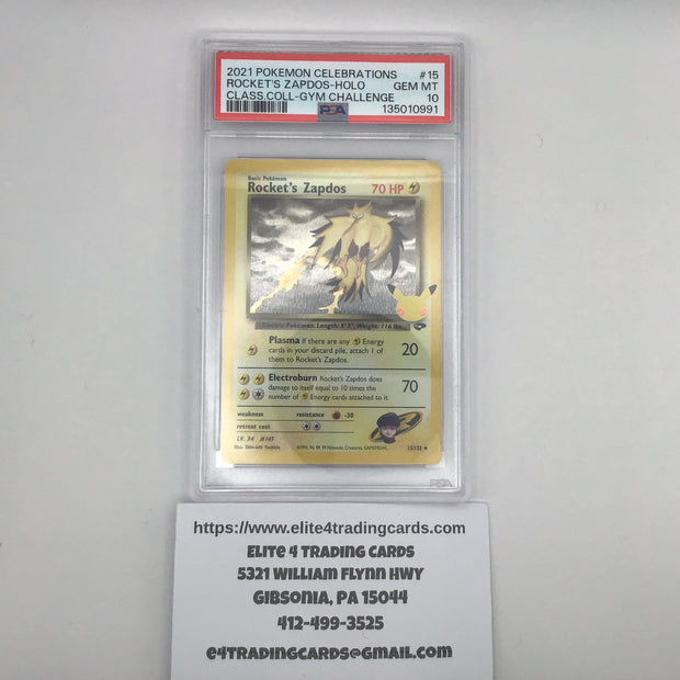 Rocket's Zapdos #15 Pokemon Celebrations (PSA 10)