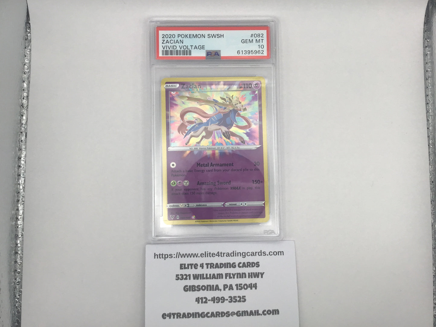 Zacian #82 Pokemon Vivid Voltage (PSA 10)