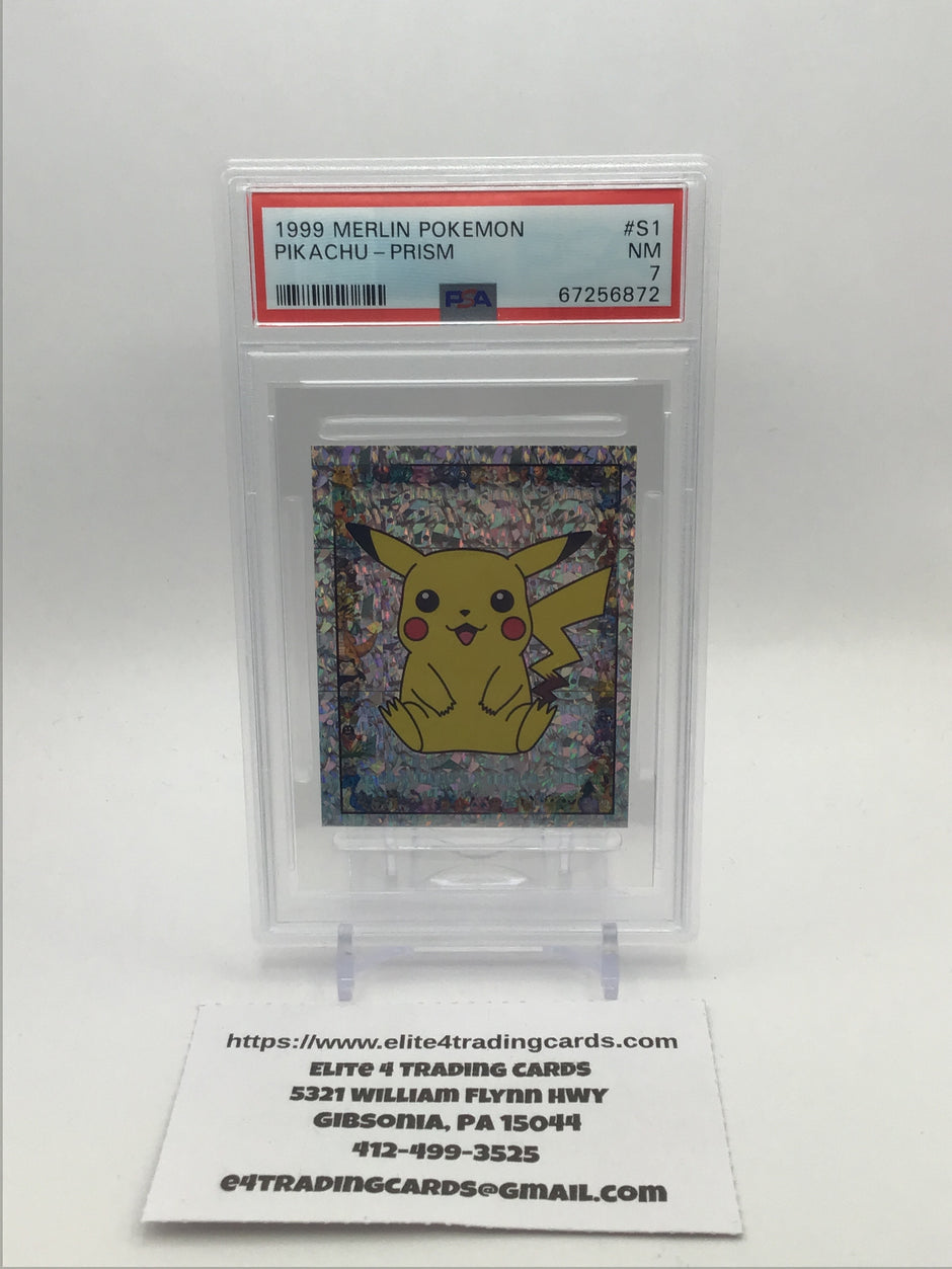 1999 MERLIN POKEMON #S1 PIKACHU-PRISM (PSA 7)