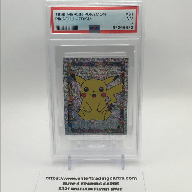 1999 MERLIN POKEMON #S1 PIKACHU-PRISM (PSA 7)