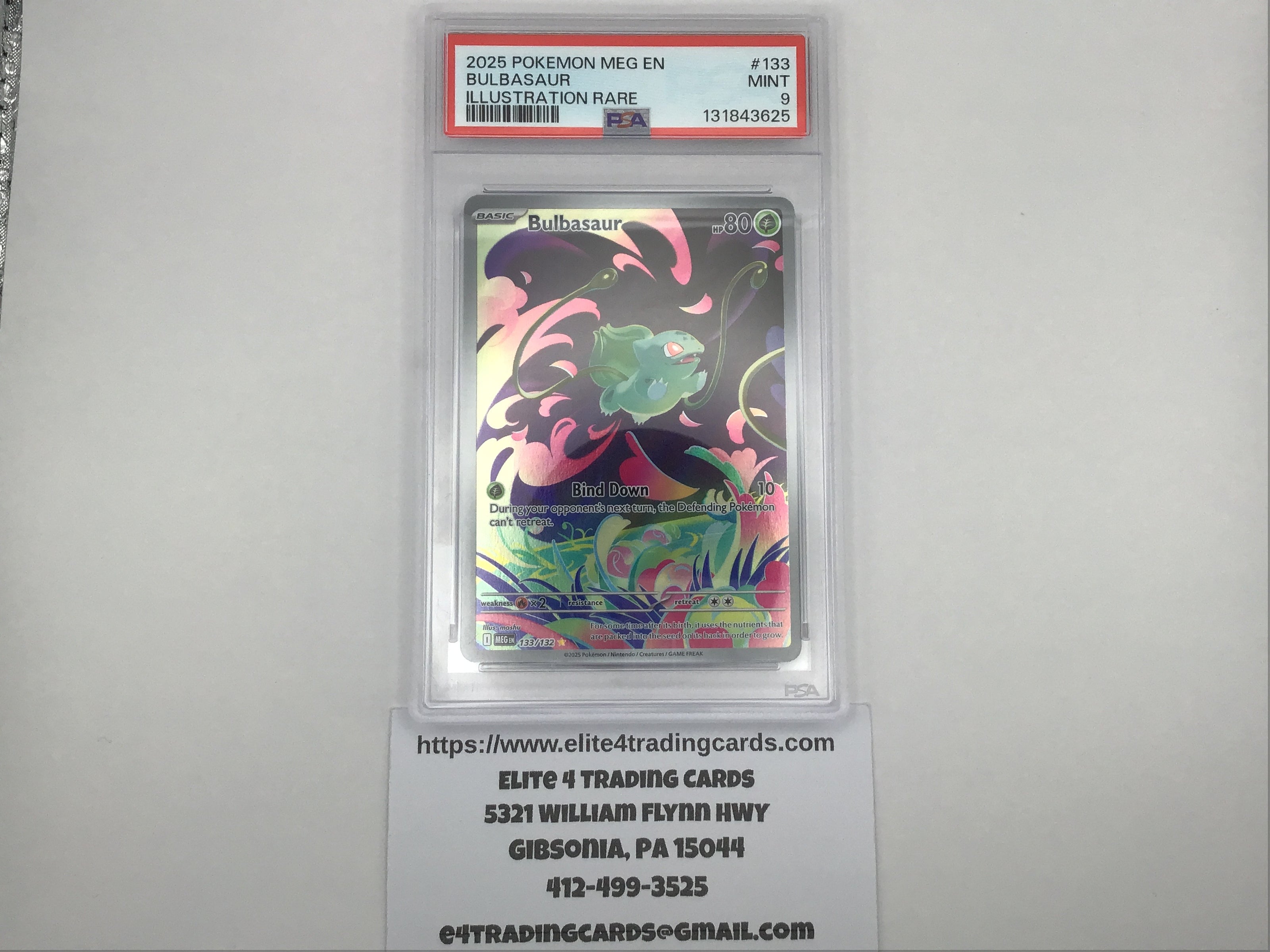 Bulbasaur #133 Pokemon Mega Evolution (PSA 9)