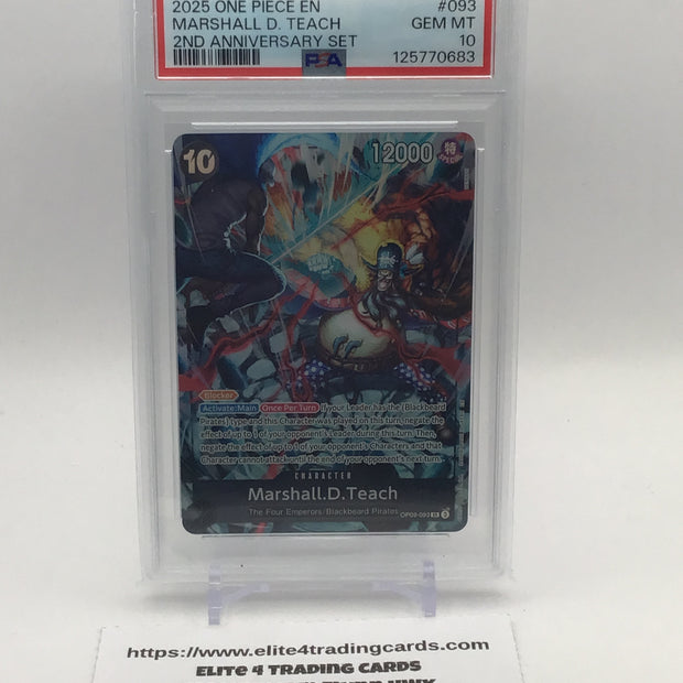 Marshall.D.Teach [2nd Anniversary] OP09-093 One Piece Emperors in the New World(PSA 10)