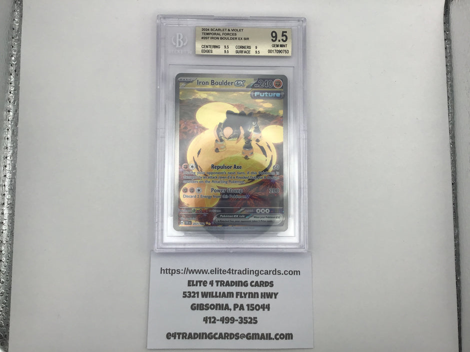 Iron Boulder ex #207 Pokemon Temporal Forces (BECKETT 9.5)
