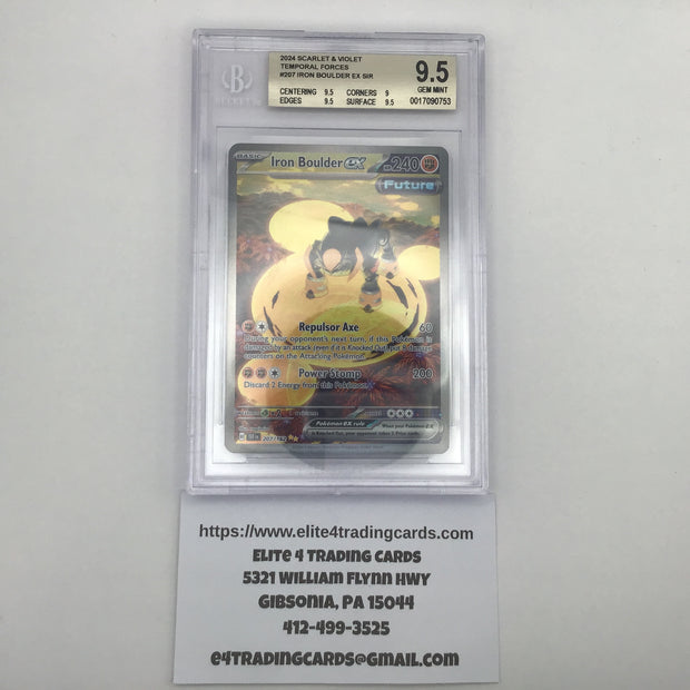 Iron Boulder ex #207 Pokemon Temporal Forces (BECKETT 9.5)