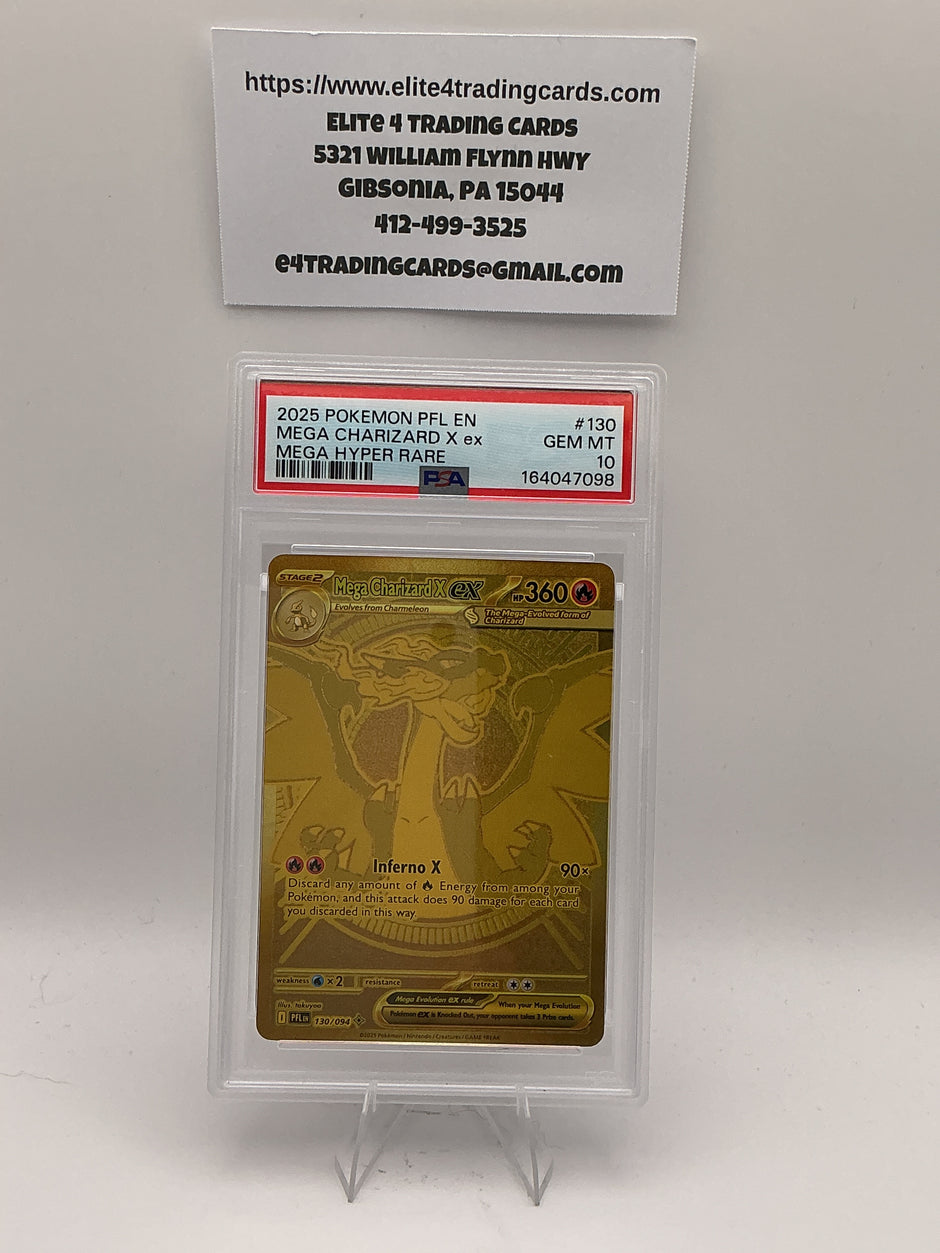 Mega Charizard X ex #130 Pokemon Phantasmal Flames (PSA 10)