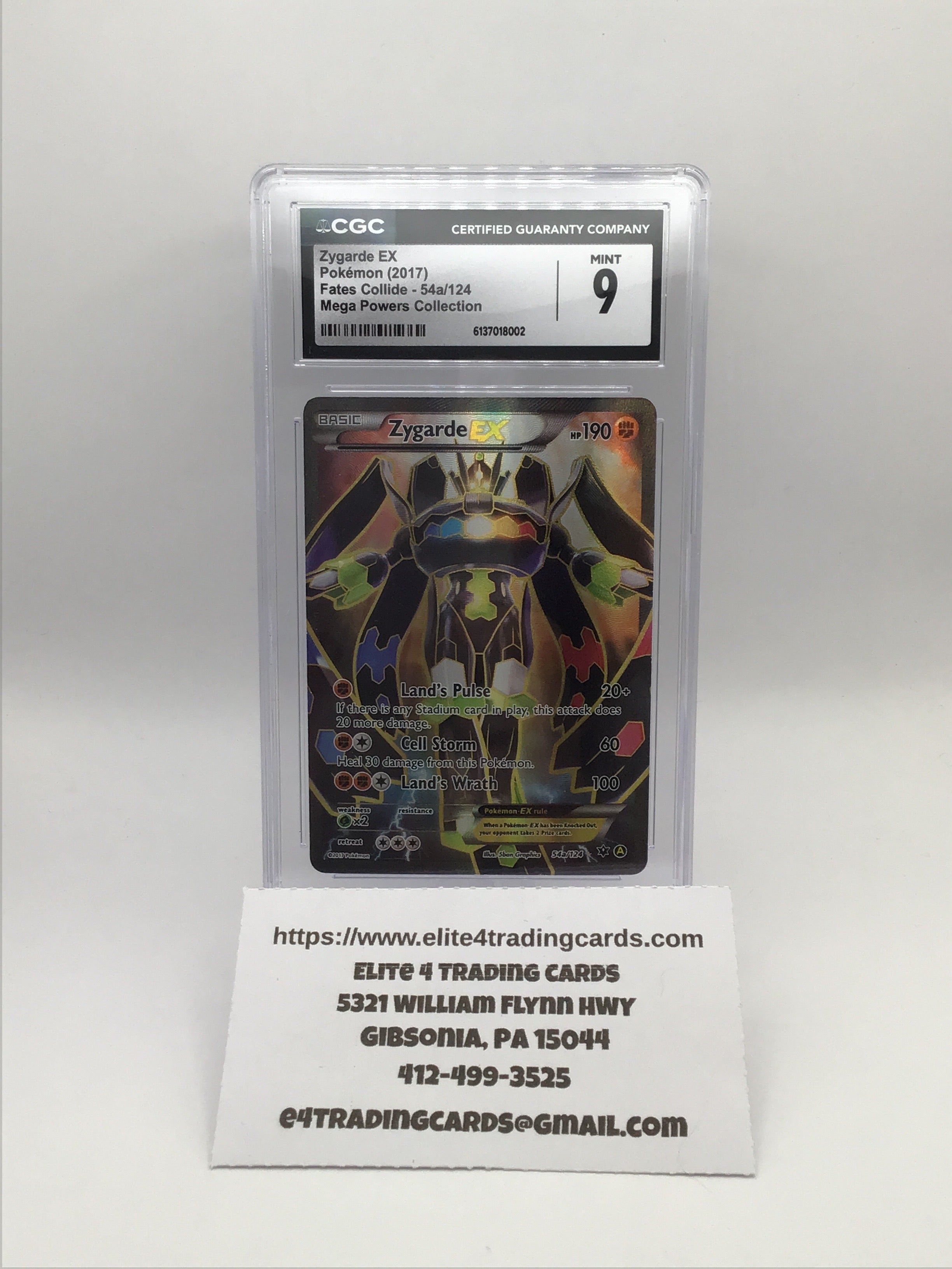 Zygarde EX #54a Pokemon Fates Collide (CGC 9)