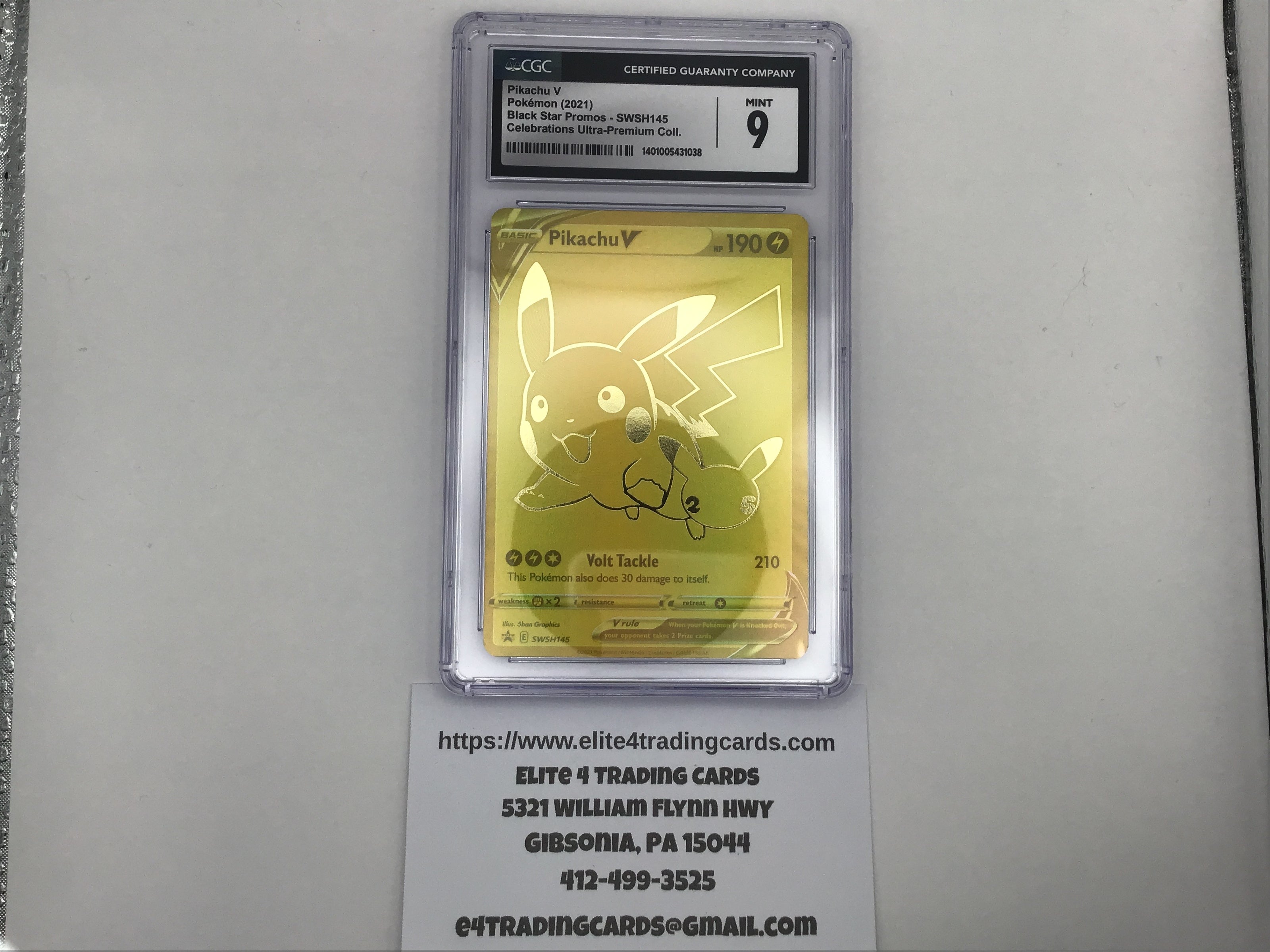 Pikachu V #SWSH145 Pokemon Celebrations (CGC 9)