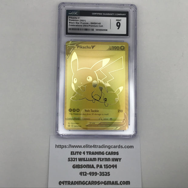 Pikachu V #SWSH145 Pokemon Celebrations (CGC 9)