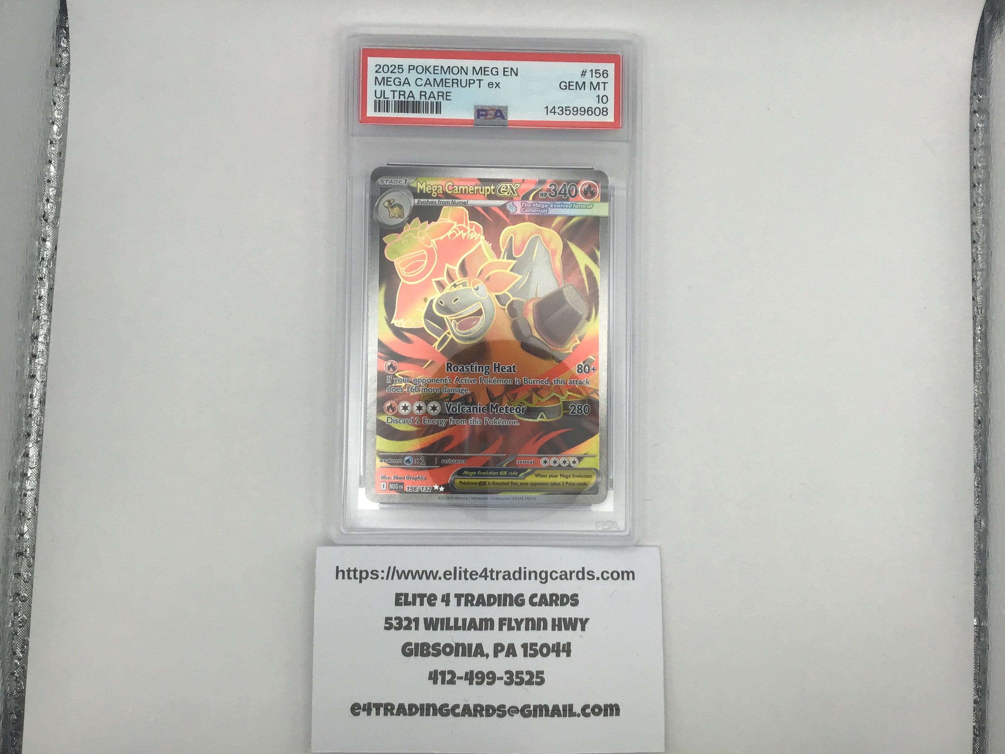 Mega Camerupt Ex #156 Pokemon Mega Evolution (PSA 10)
