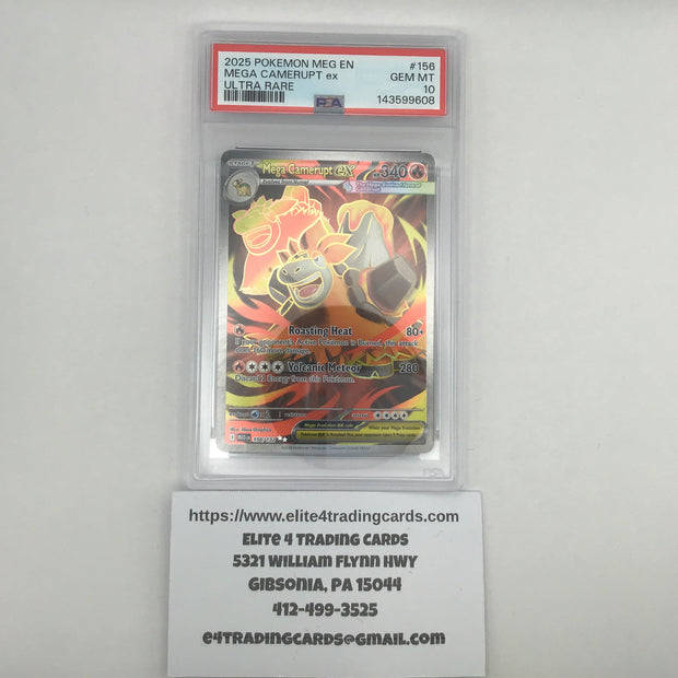 Mega Camerupt Ex #156 Pokemon Mega Evolution (PSA 10)