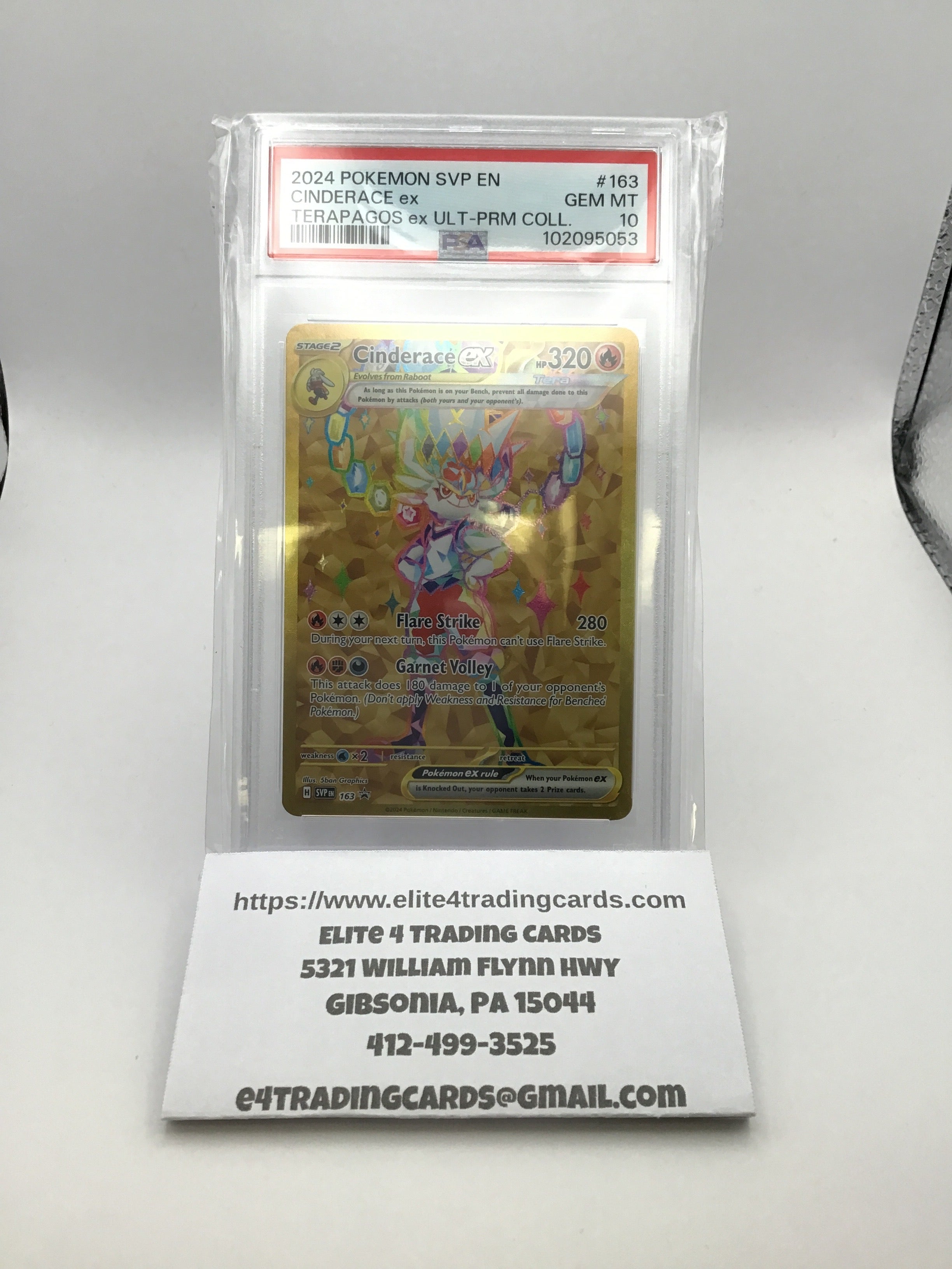 Cinderace ex - 163 - SV: Scarlet & Violet Promo Cards (SVP) (PSA 10)