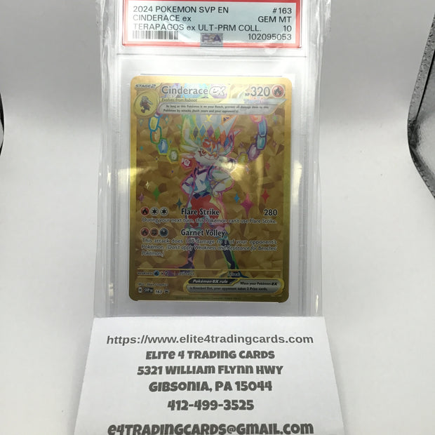 Cinderace ex - 163 - SV: Scarlet & Violet Promo Cards (SVP) (PSA 10)