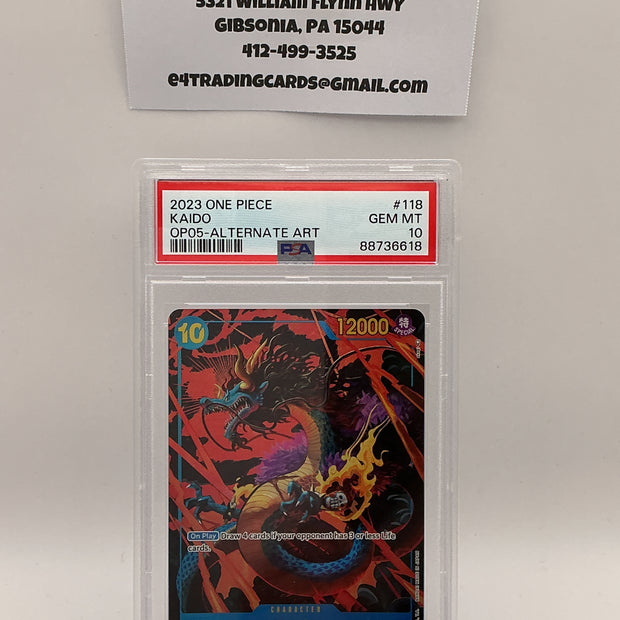 Kaido [Alternate Art] OP05-118 One Piece Awakening of the New Era (PSA 10)