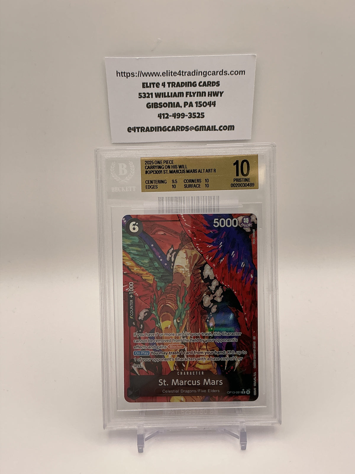 St. Marcus Mars [Alternate Art] OP13-091 One Piece Carrying on His Will (BGS 10)