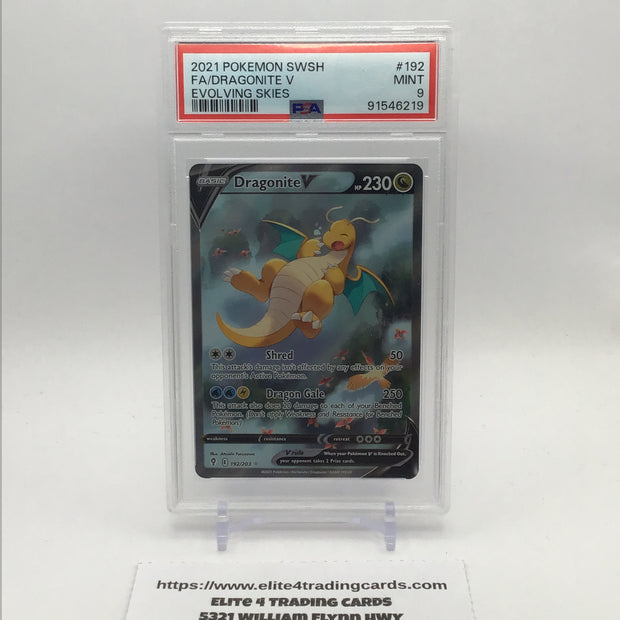 Dragonite V (Alternate Full Art) - SWSH07: Evolving Skies (SWSH07) (PSA 9)