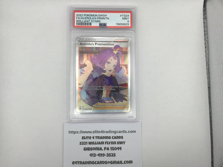 Acerola's Premonition #TG24 Pokemon Brilliant Stars (PSA 9)