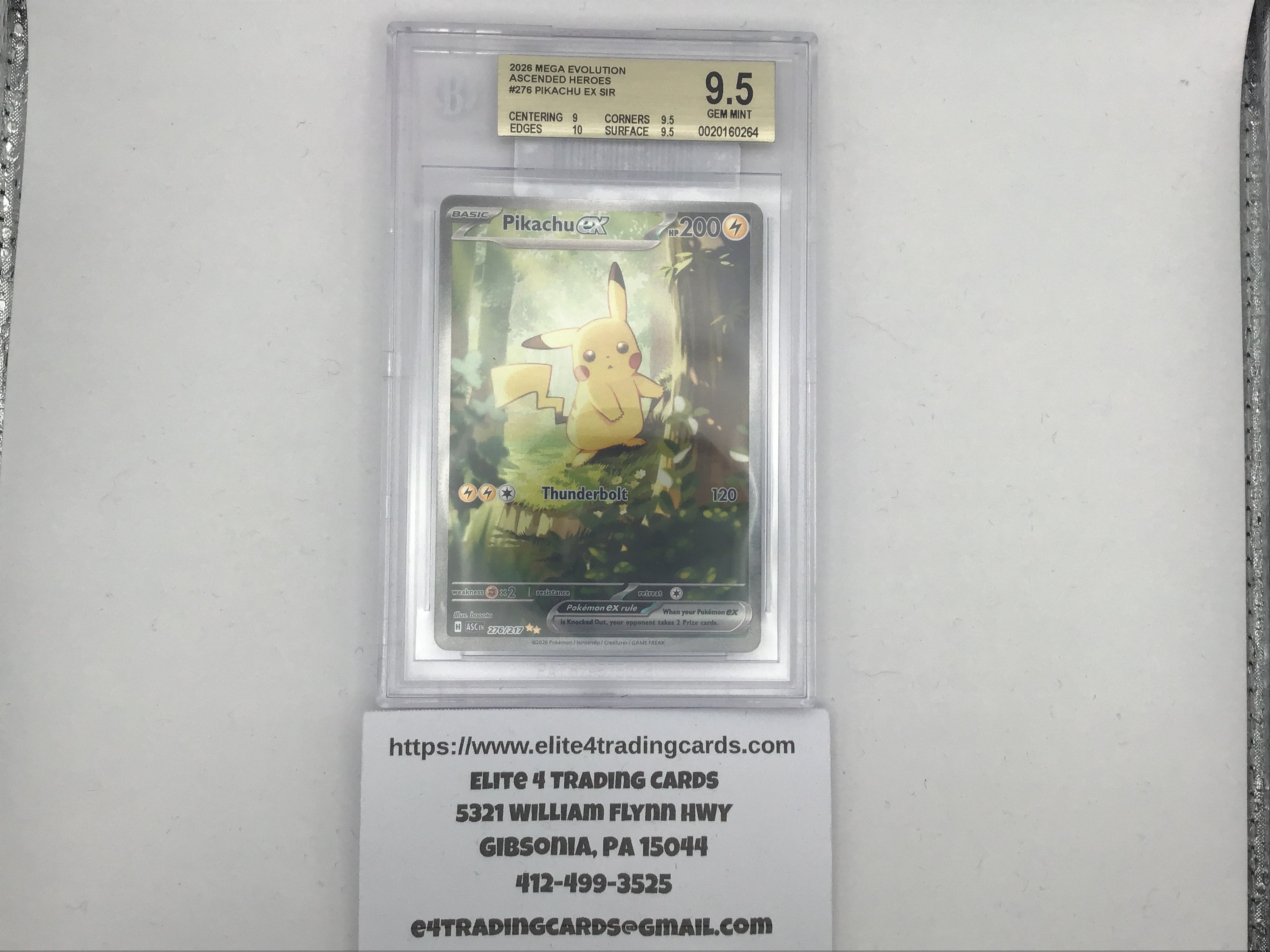 Pikachu ex #276 Pokemon Ascended Heroes (BGS 9.5 Forest Pikachu)