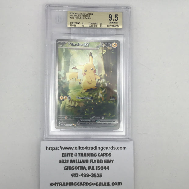 Pikachu ex #276 Pokemon Ascended Heroes (BGS 9.5 Forest Pikachu)