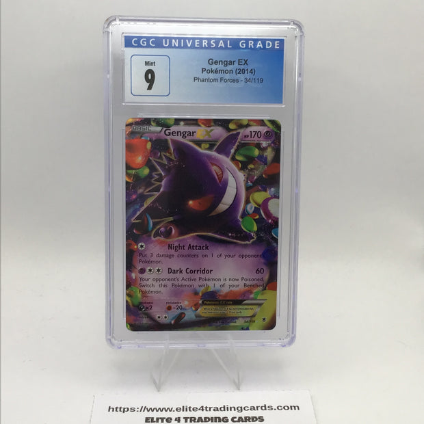 Gengar EX #34 Pokemon Phantom Forces (CGC 9)
