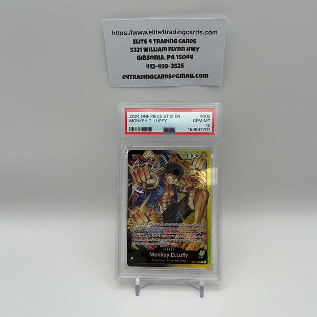 Monkey.D.Luffy ST13-003 One Piece Ultra Deck: The Three Brothers (PSA 10)