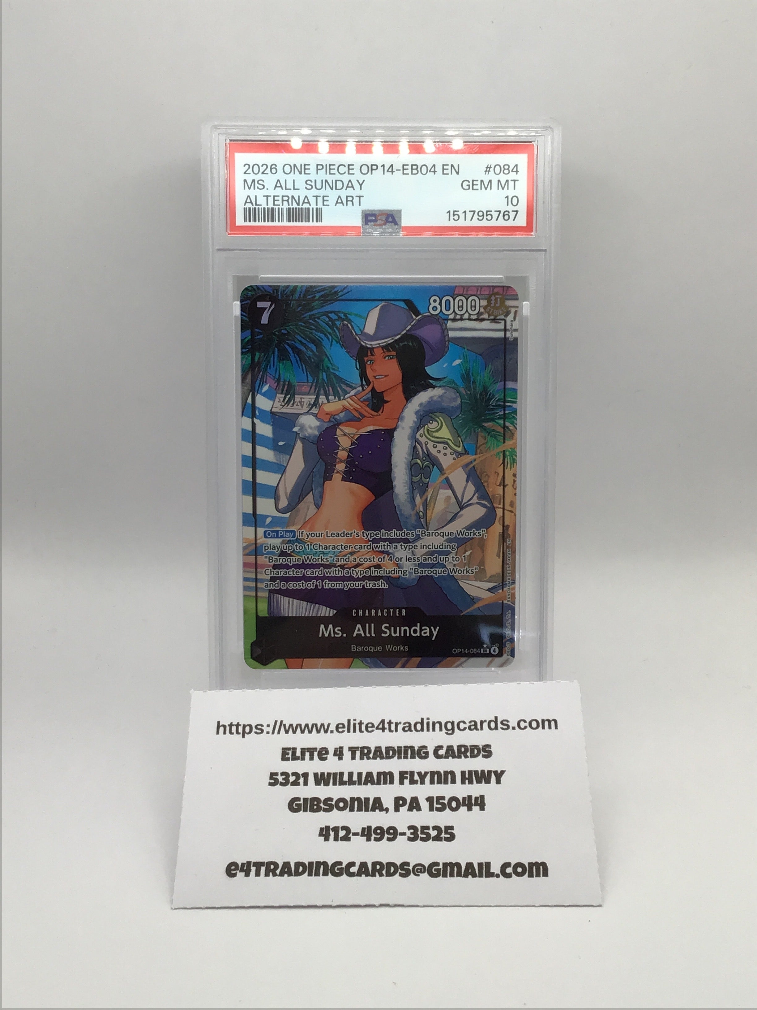 Ms. All Sunday [Alternate Art] OP14-084 (PSA 10)