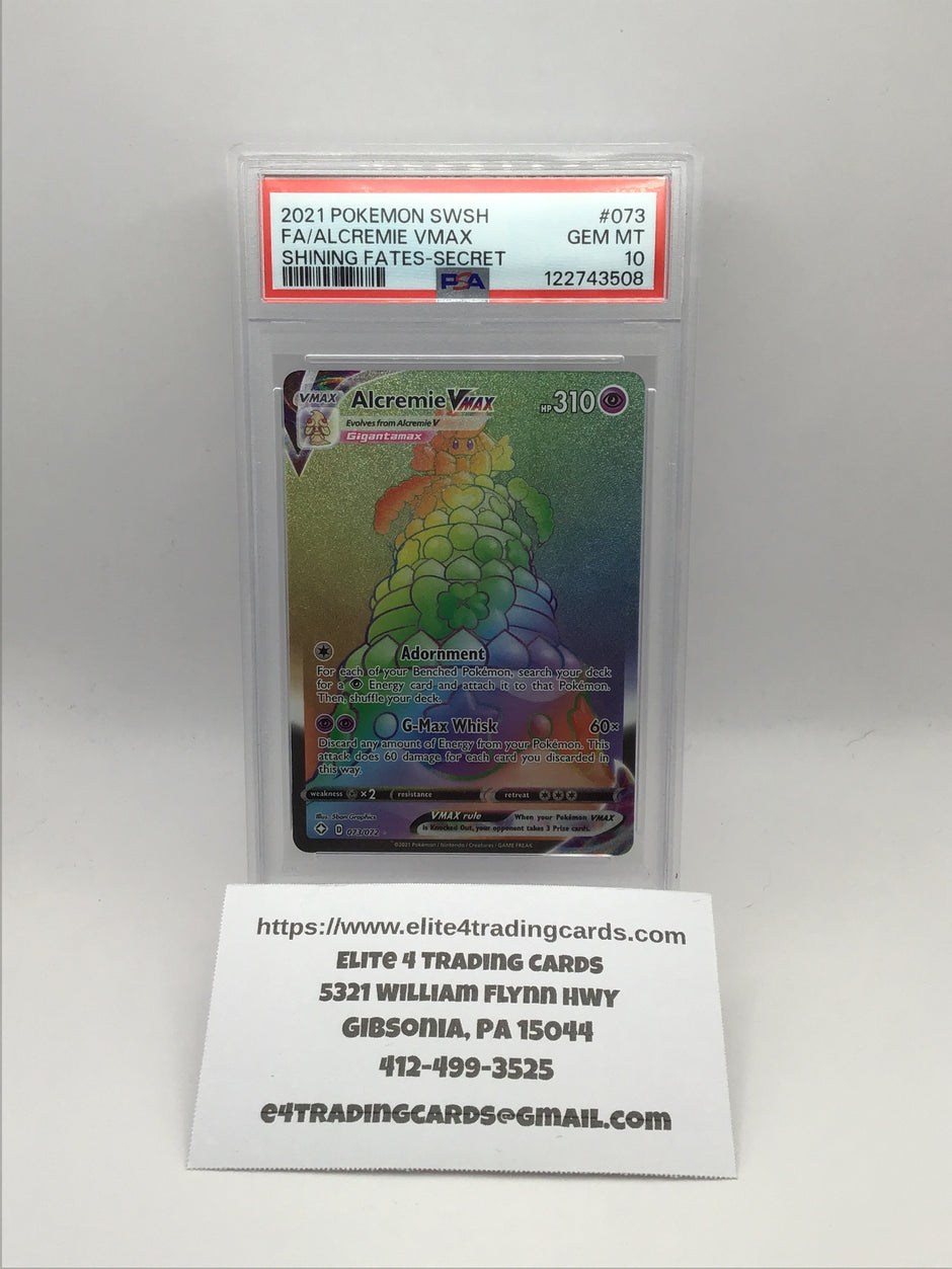 2021 Pokemon SWSH FA/Alcremie VMAX #73 (PSA 10)